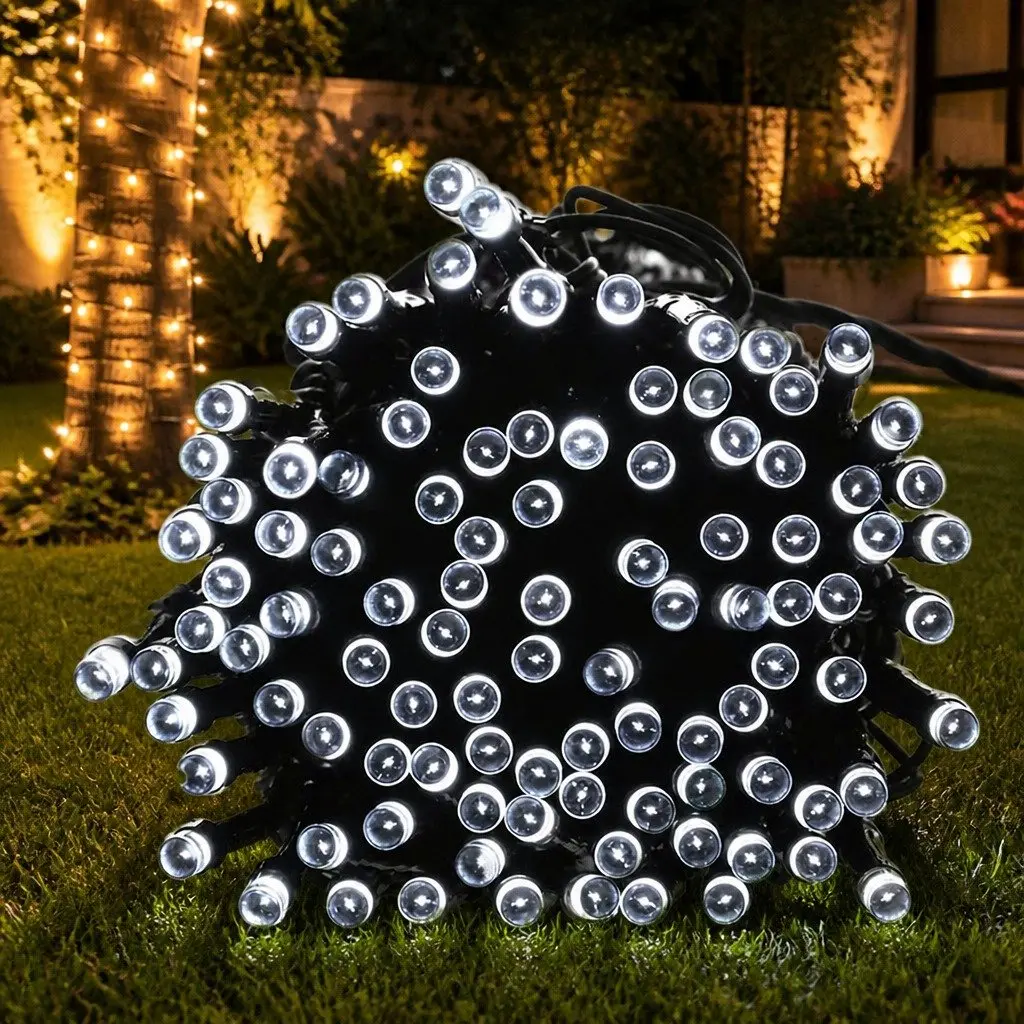 Solar Powered LED String Lights Waterproof 52m