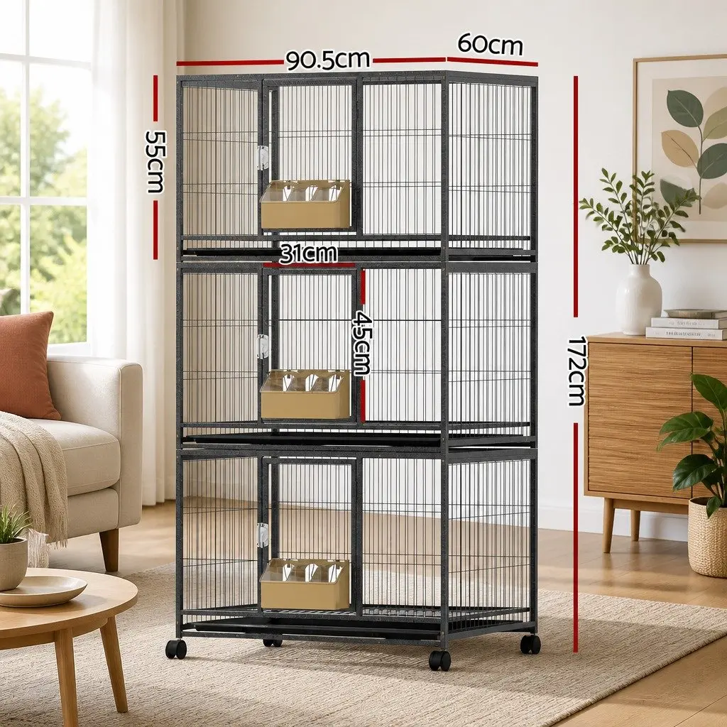 Bird Cage Large Spacious Aviary with Wheels for Small Birds