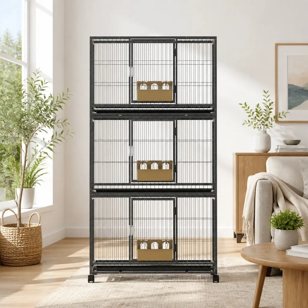 Bird Cage Large Spacious Aviary with Wheels for Small Birds