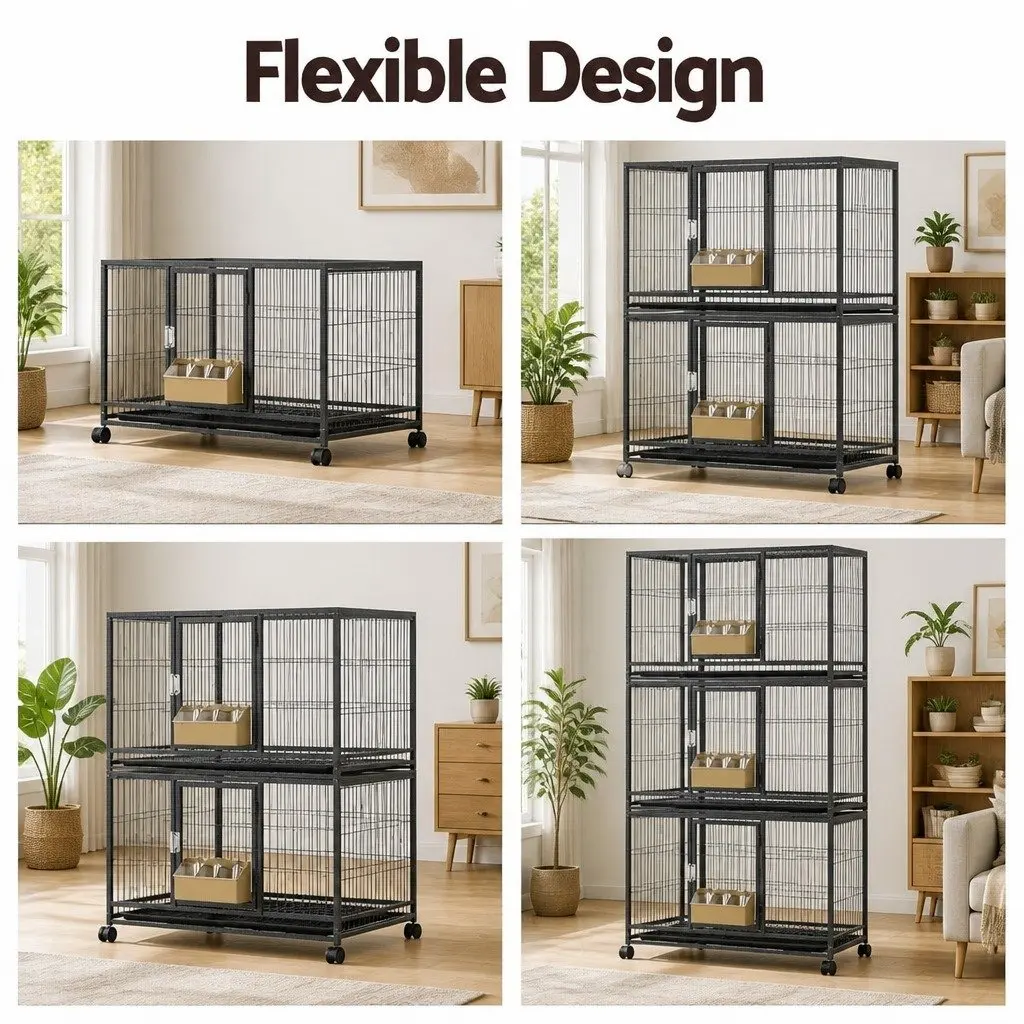 Bird Cage Large Spacious Aviary with Wheels for Small Birds