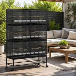 Large Bird Cage 175cm Aviary Expandable Six-Cage Design Nesting Boxes Perches