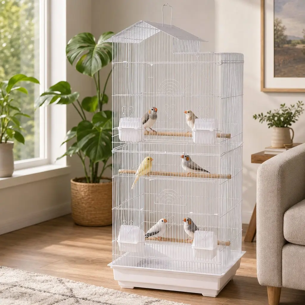 100cm Bird Cage Aviary Parrot Budgie Cockatiel Hanging Tabletop with Perches