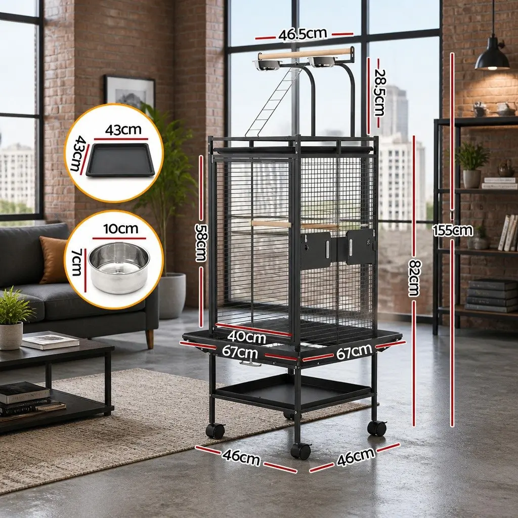 155cm Black Bird Cage