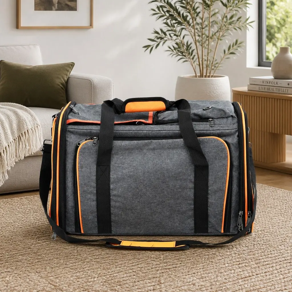Pet Carrier Bag Foldable Expandable Airline Approved Size for Dogs and Cats
