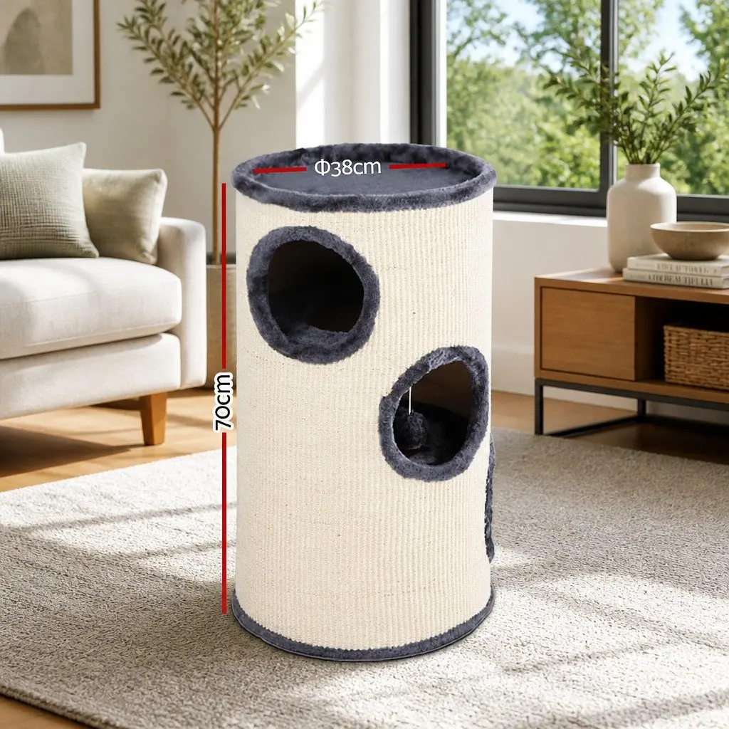 Cat Tree Multi-Level 70cm Scratching Post Tower with Hideouts and Toys