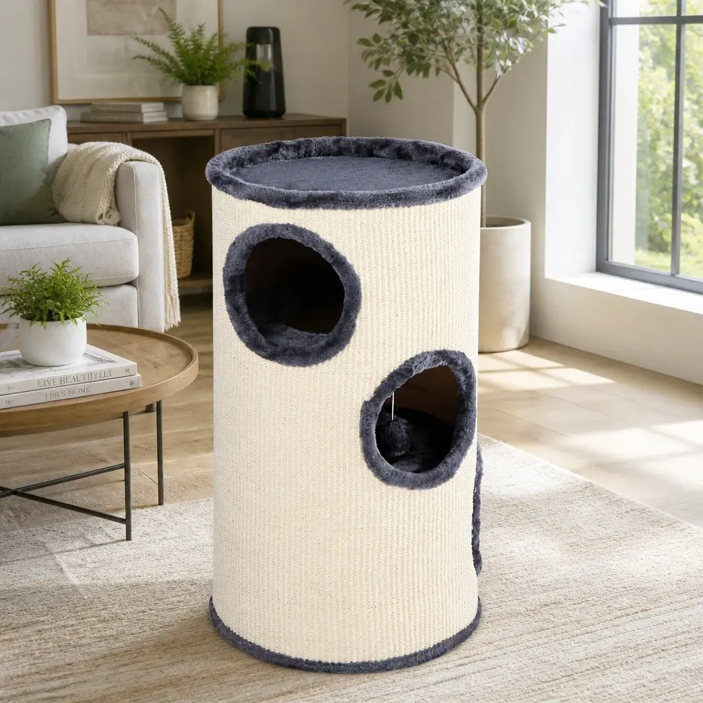 Cat Tree Multi-Level 70cm Scratching Post Tower with Hideouts and Toys