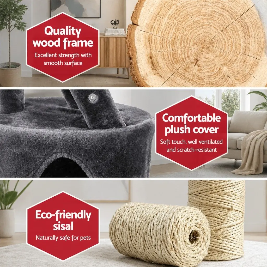Cat Tree Multi-Level 120cm Scratching Post Tower Condo House Bed Perch Climb