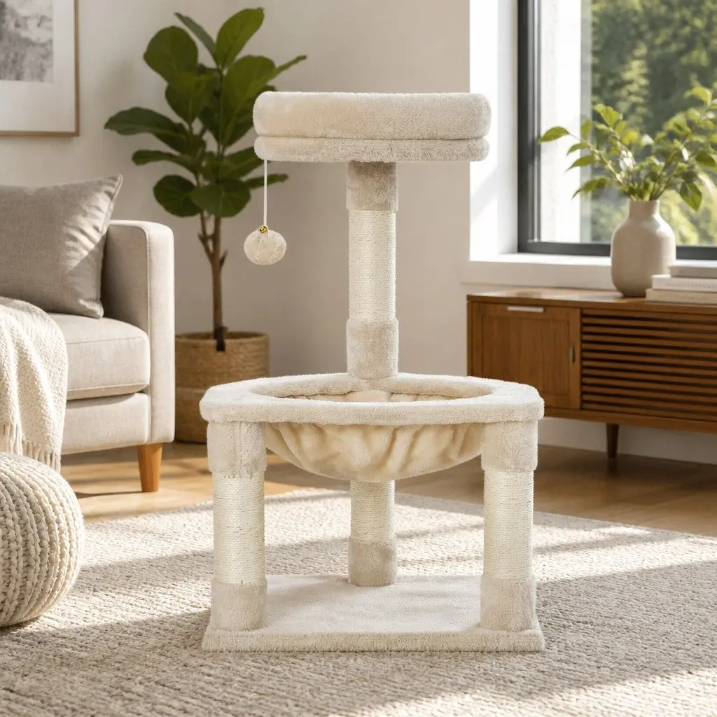 Cat Scratching Post Tree Multi Level 69cm with Bed Hammock Activity Ball