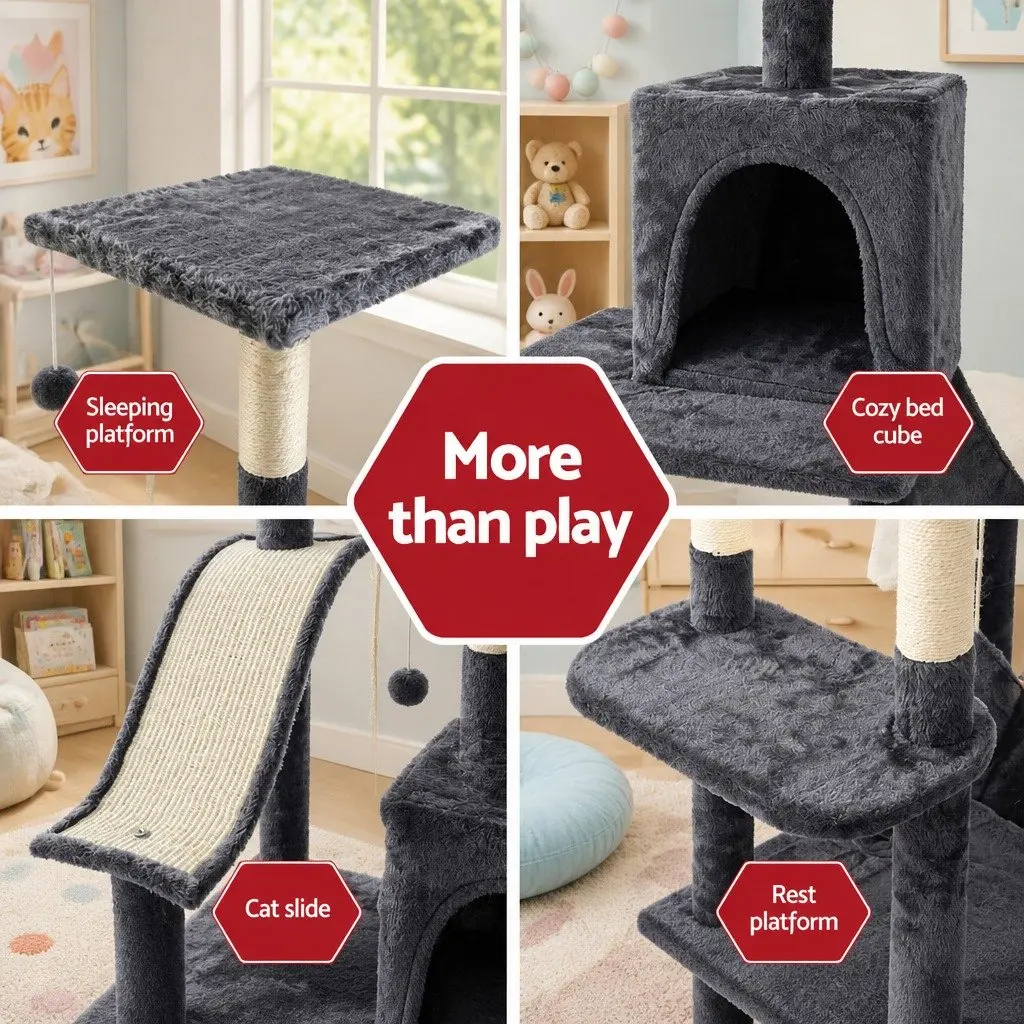 Cat Tree 171cm Tall Scratching Post Tower Wooden Condo Bed Hammock Rope Toys