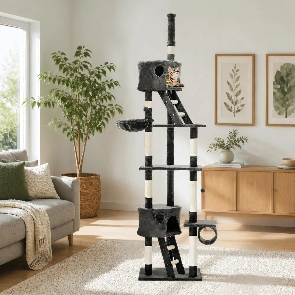 Cat Tree Multi-Level Tower 260cm Grey