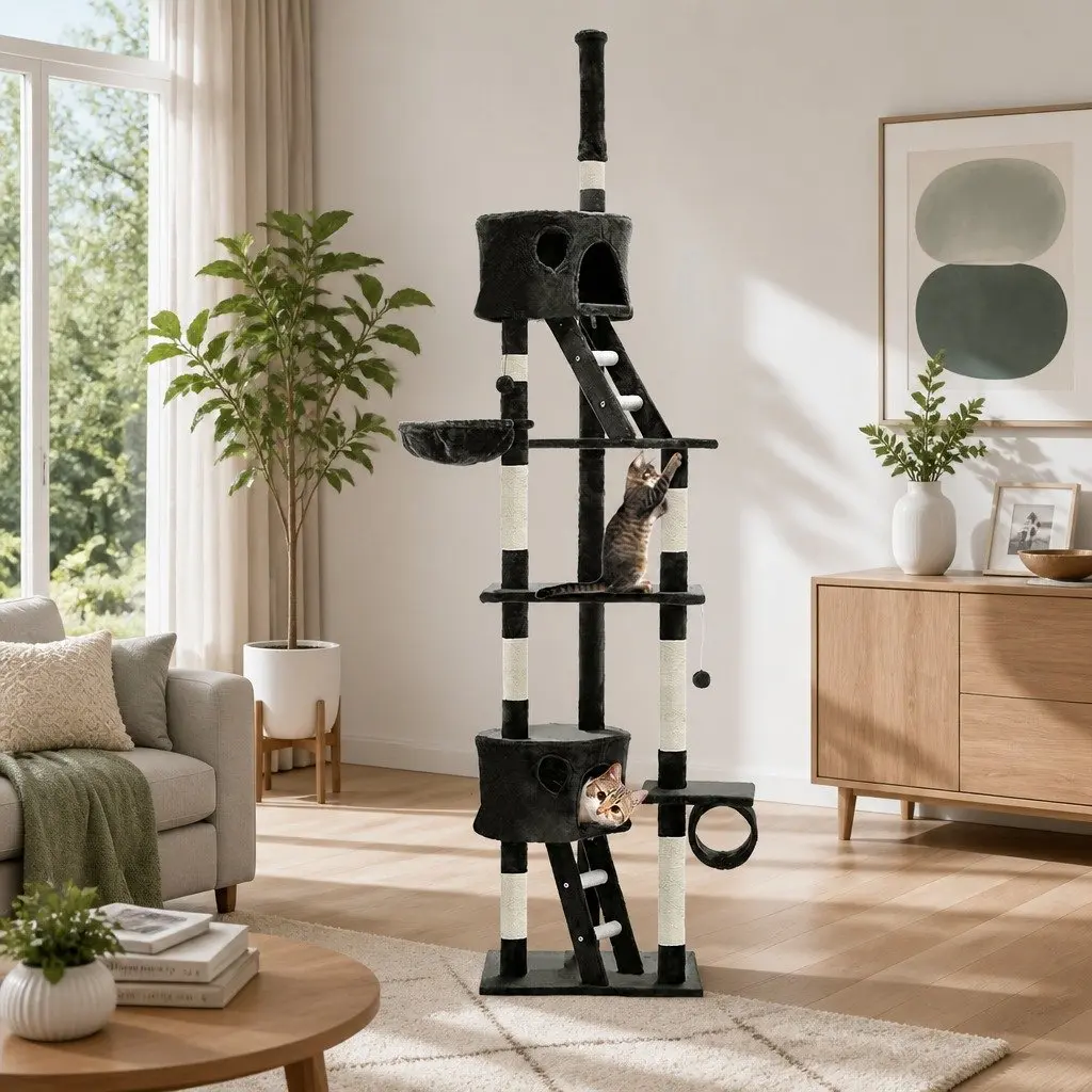 Cat Tree Multi-Level Tower 260cm Grey