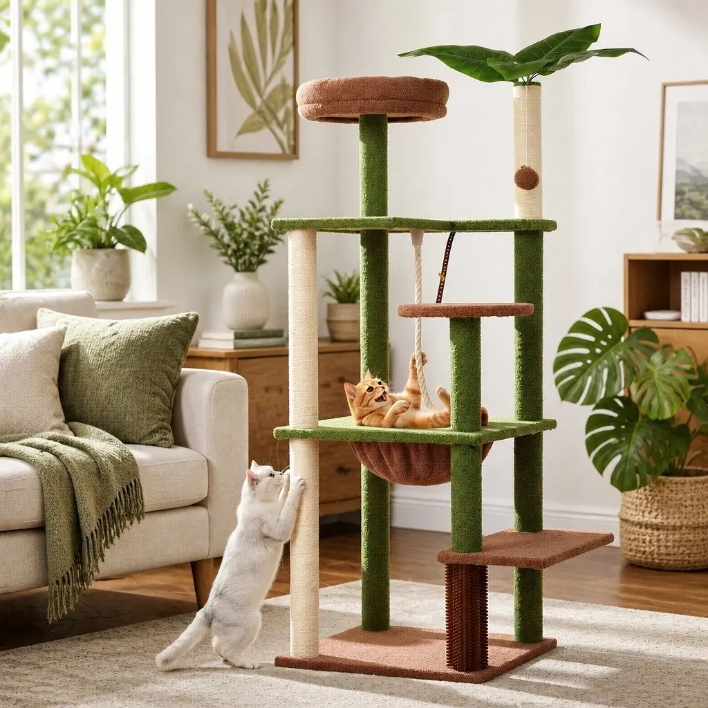 Cat Tree Tower 152cm Multi-Level Scratching Post Jungle Canopy Indoor Climbing