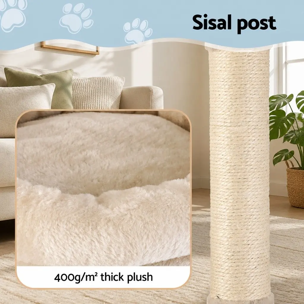 Cat Tree Tower 143cm Scratching Post Condo House Multi-Level Climbing Lounging