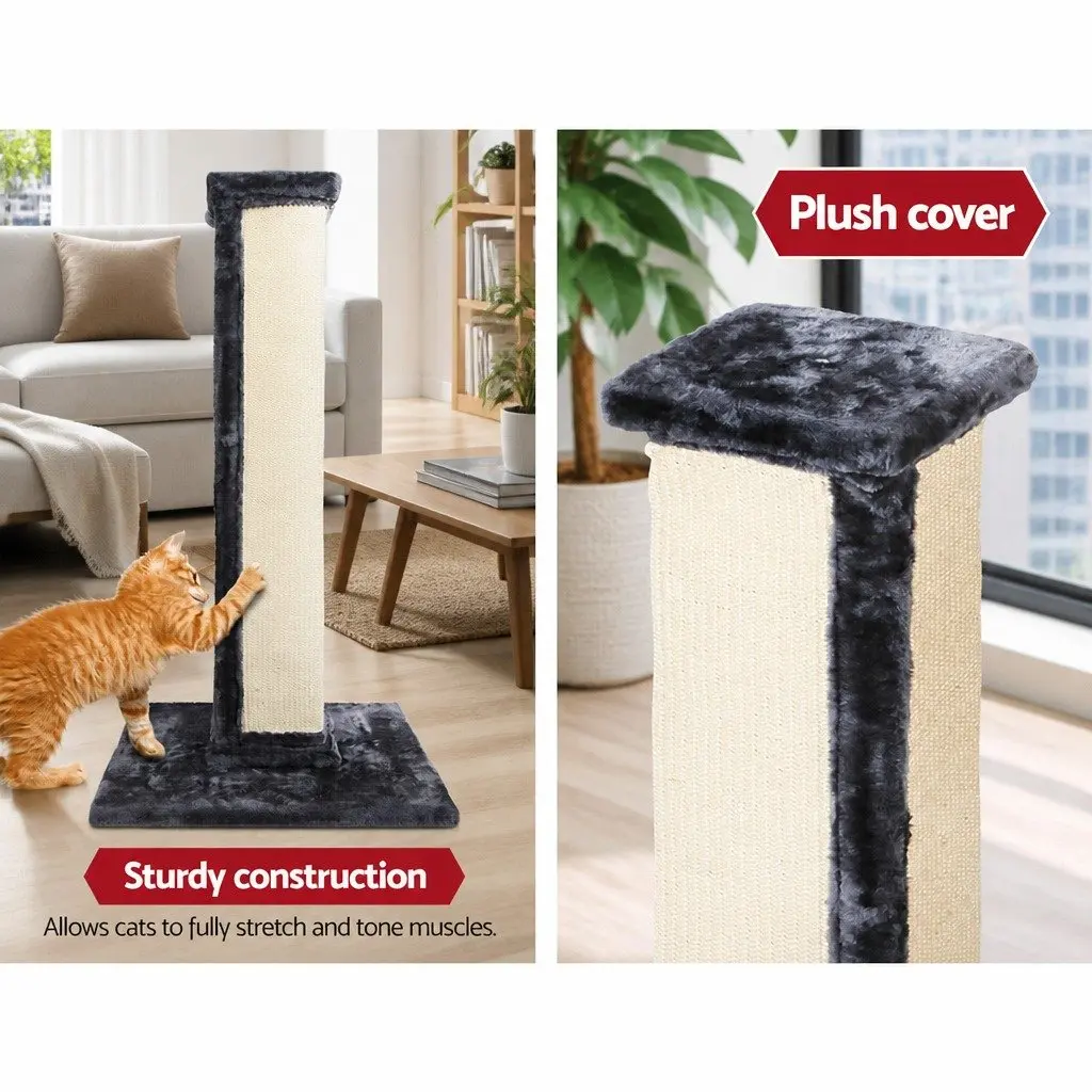 Cat Scratching Post Tall 89cm Sisal Condo Perch Climbing Bed House Grey
