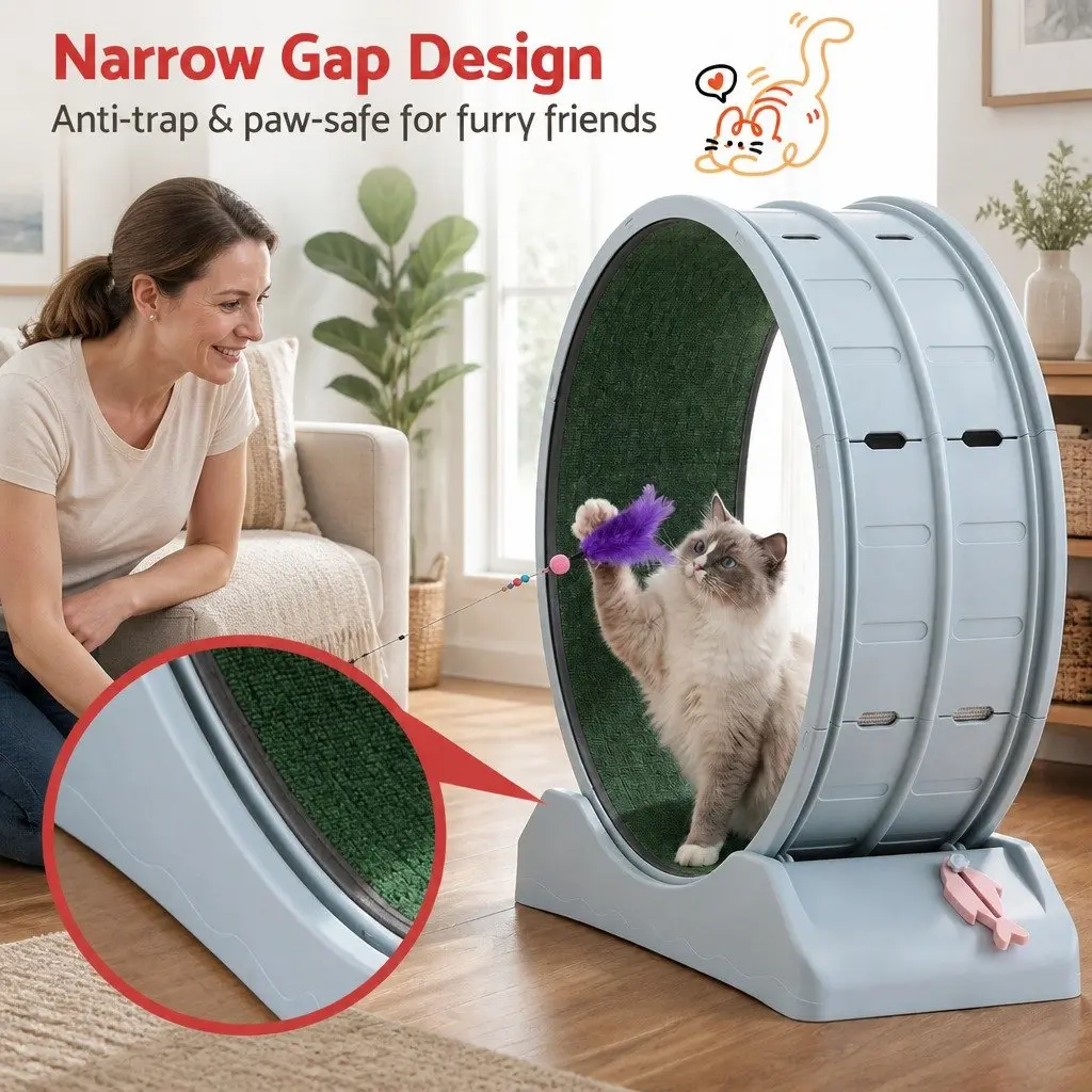 Cat Exercise Wheel Mute Roller 78cm Detachable Safety Lock