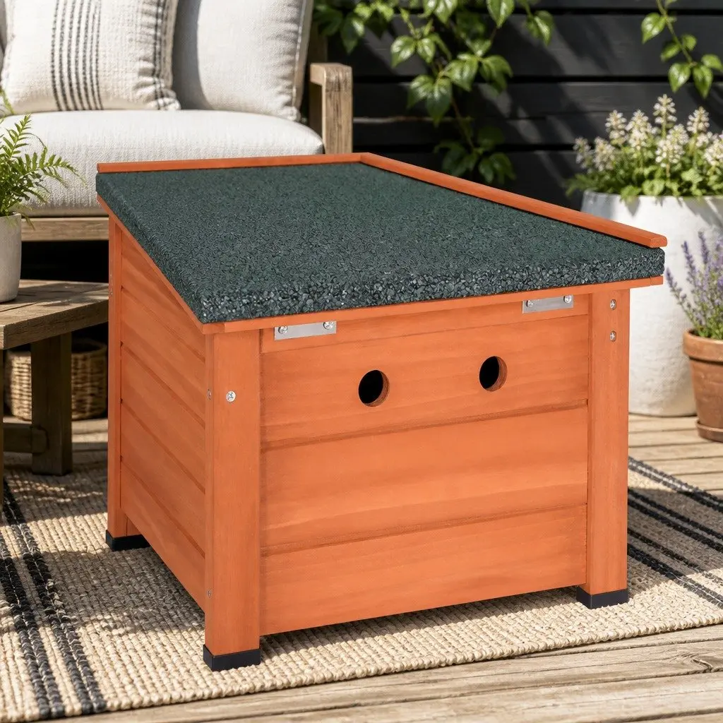 Outdoor Cat House Wooden Shelter Small Animal Hutch Rabbit Enclosure Condo