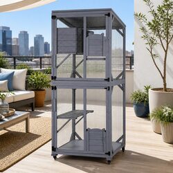 Your Pet's New Favorite Space - Wooden Multi-Tier Hutch - 180cm