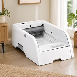 Automatic Cat Litter Box Smart Self-Cleaning Pet Toilet App Control White 5L