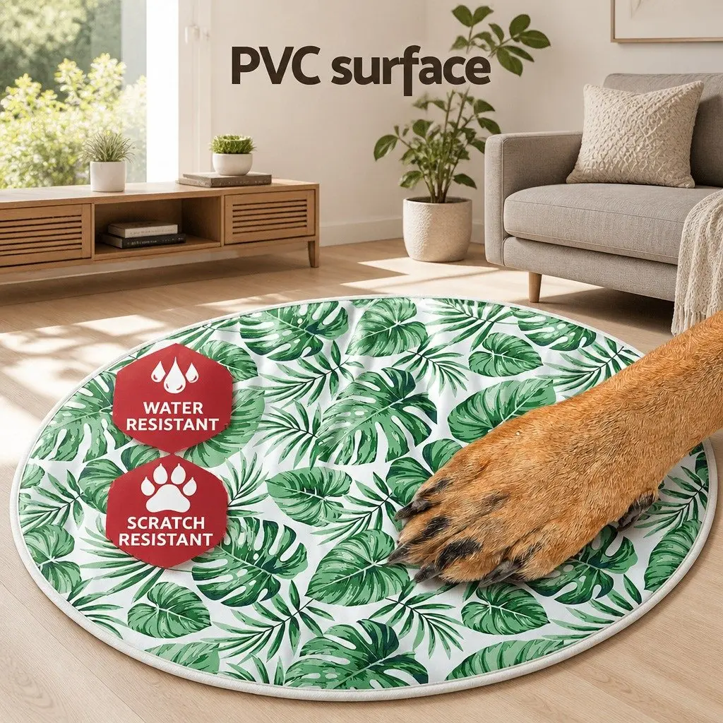 Pet Cooling Mat Self-Cool Gel Round Cushion 50cm to 75cm Non-Toxic PVC