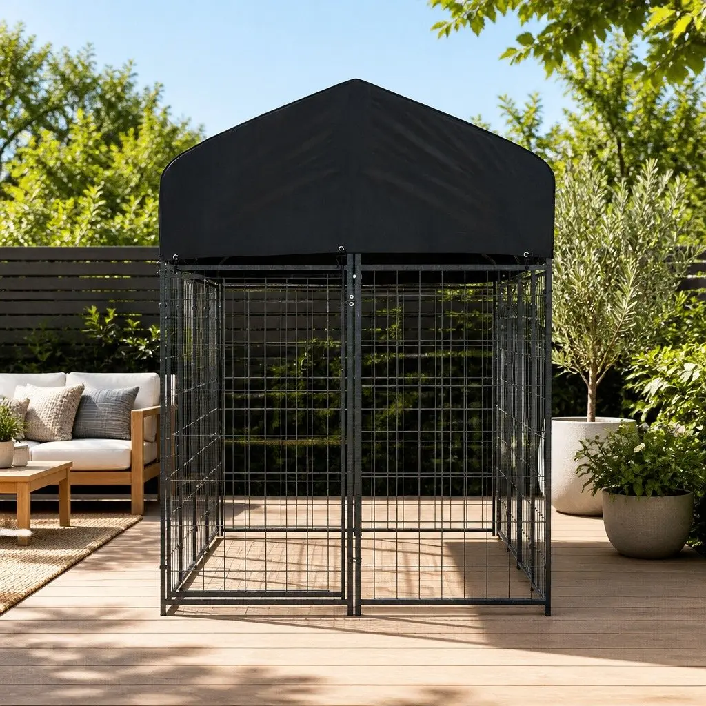Dog Kennel Extra Large Weatherproof Metal Outdoor Playpen 249cm x 120cm x 165cm
