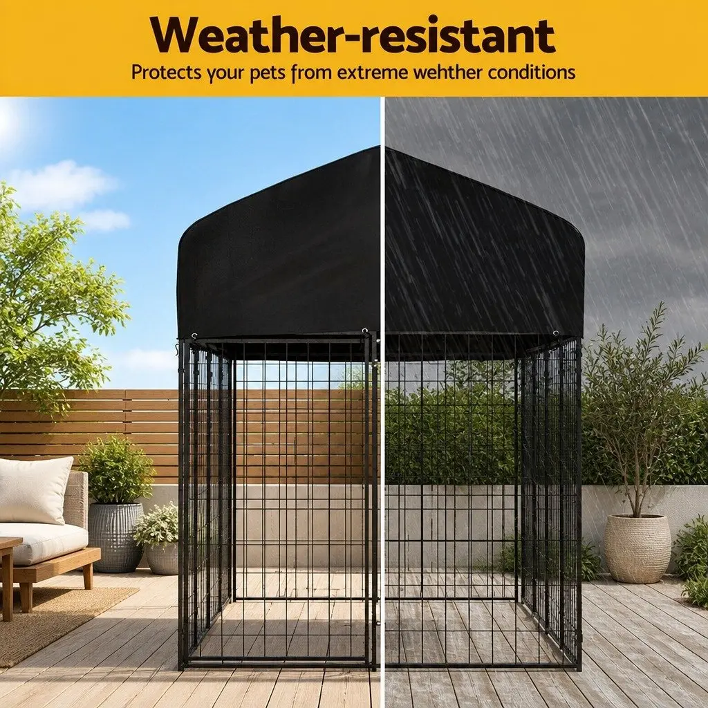 Dog Kennel Extra Large Weatherproof Metal Outdoor Playpen 249cm x 120cm x 165cm