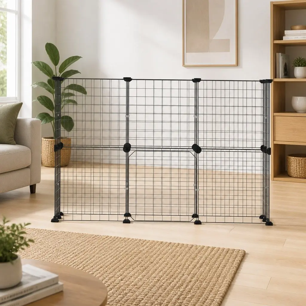 Dog Playpen Enclosure 20 Panel Foldable Metal Fence for Pet Safety and Training