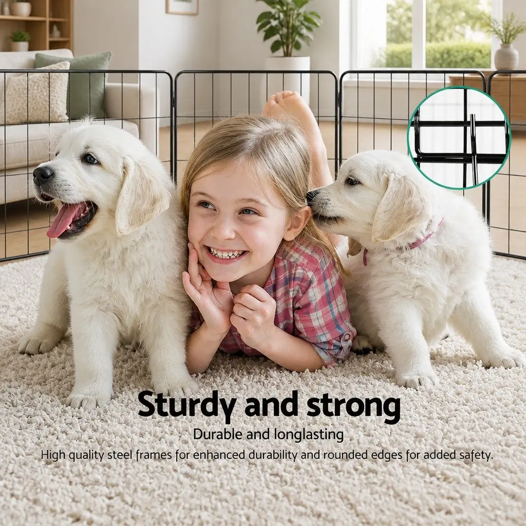 8 Panel Pet Playpen Foldable Indoor Outdoor Exercise Cage Enclosure