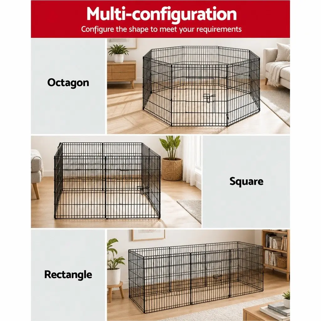 8 Panel Pet Playpen Foldable 30 Inch Indoor Outdoor Dog Exercise Fence Enclosure