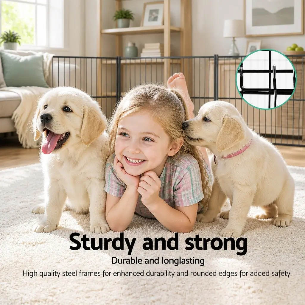 8 Panel Dog Playpen Foldable 36 Inches Exercise Cage Enclosure