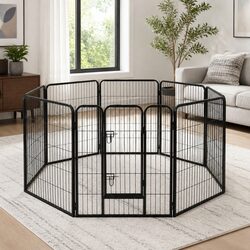 8 Panel Dog Playpen 40 Inch Pet Exercise Fence Enclosure Foldable Storage