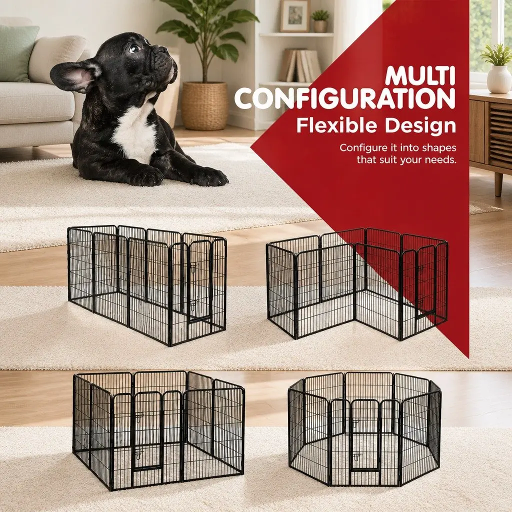 8 Panel Dog Playpen 40 Inch Pet Exercise Fence Enclosure Foldable Storage