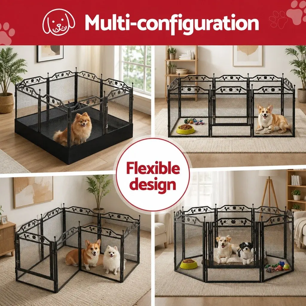 Pet Dog Playpen Heavy-Duty Steel Enclosure Multi-Configuration Indoor Outdoor