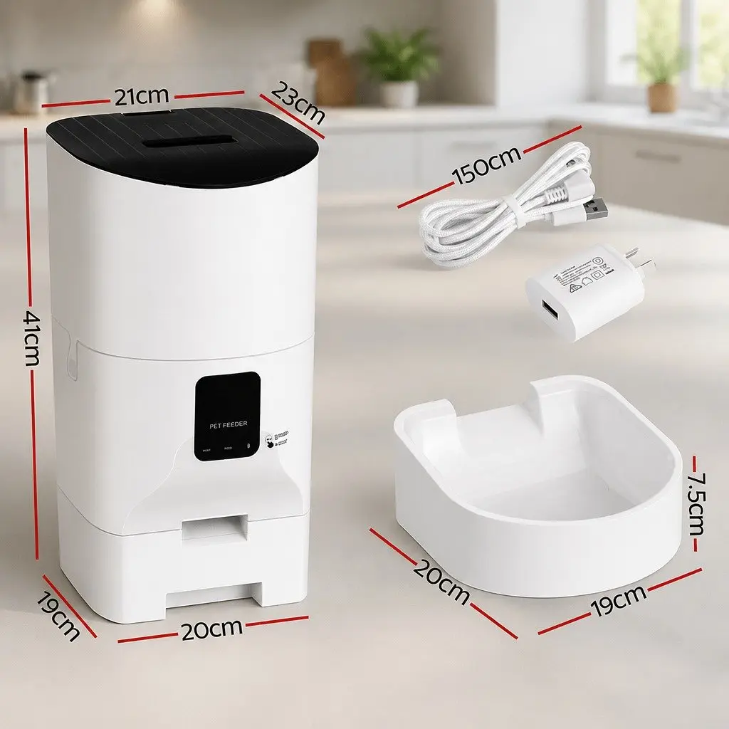 Automatic Pet Feeder WiFi Smart 9L Dog Cat Food Dispenser Timer APP Control