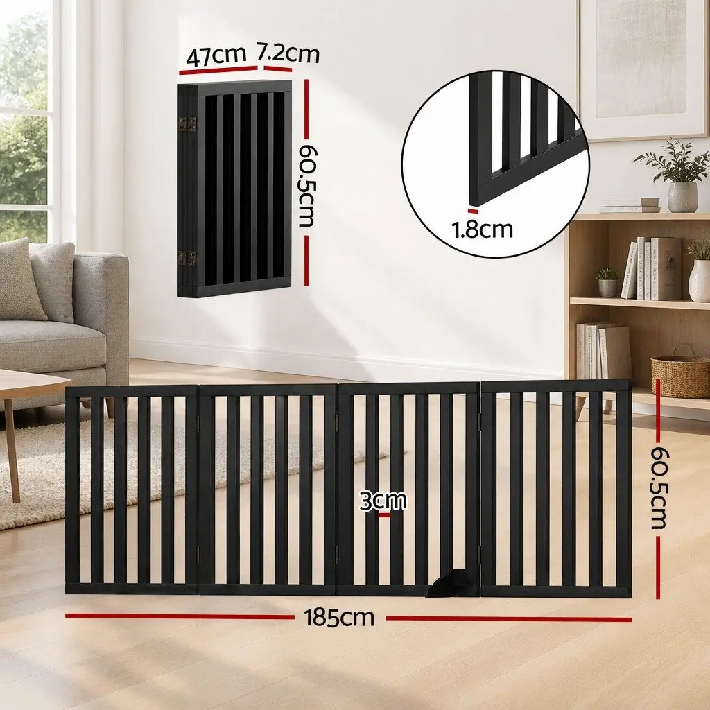 Dog Playpen Enclosure 4 Panels Flexible Configuration Black