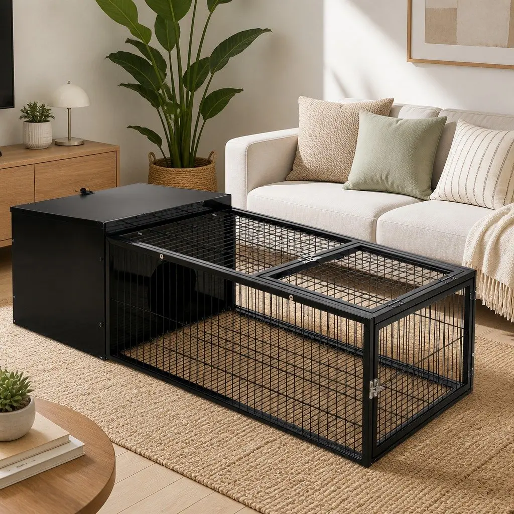 Rabbit Hutch Cage Enclosure Run 122x52cm Metal Frame for Small Pets