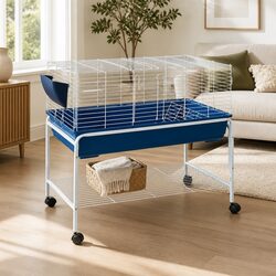 Rabbit Cage Hutch 106cm Indoor Enclosure with Stand Castor Wheels Small Animal