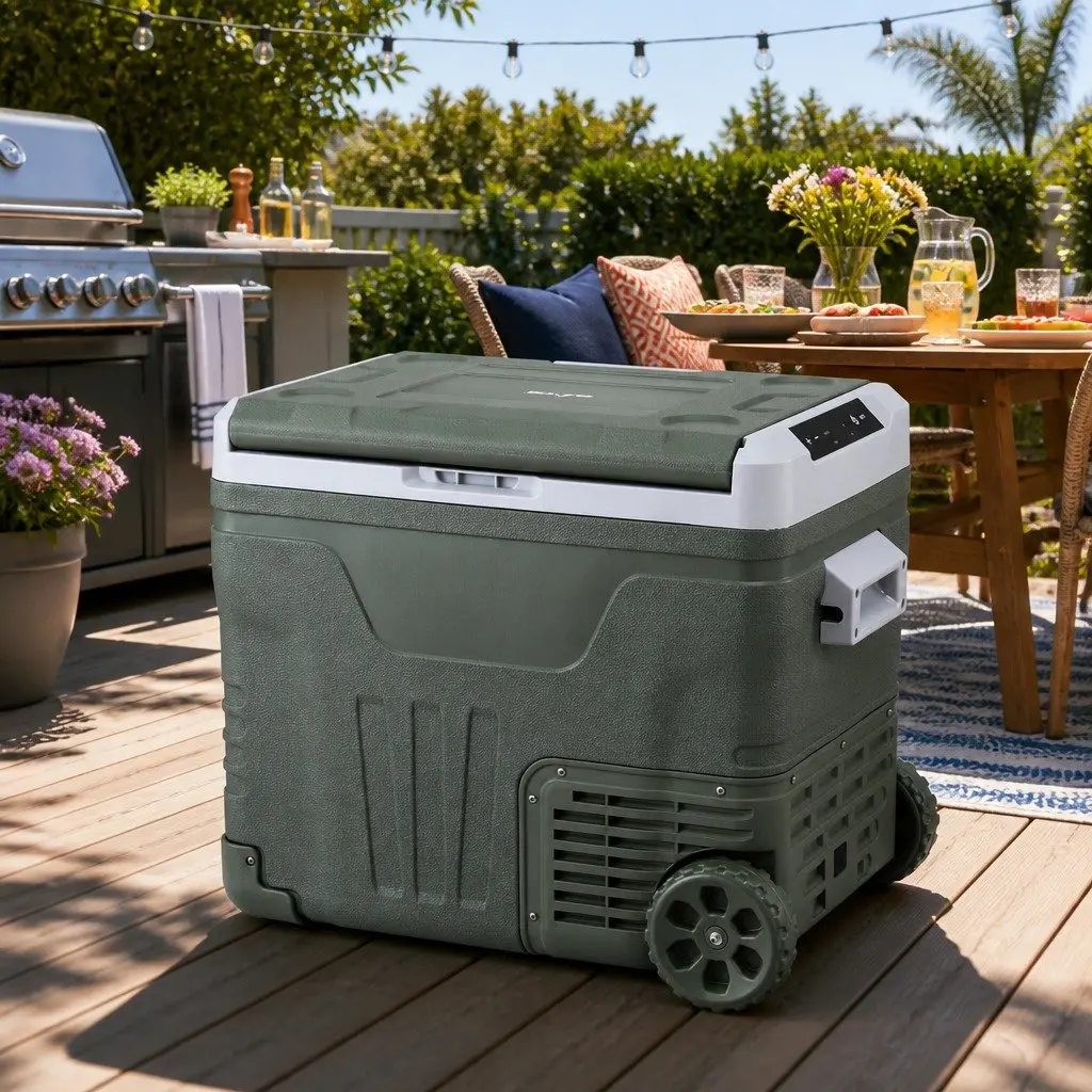 Portable Fridge Freezer 50L Multi Power Sources Green Outdoor