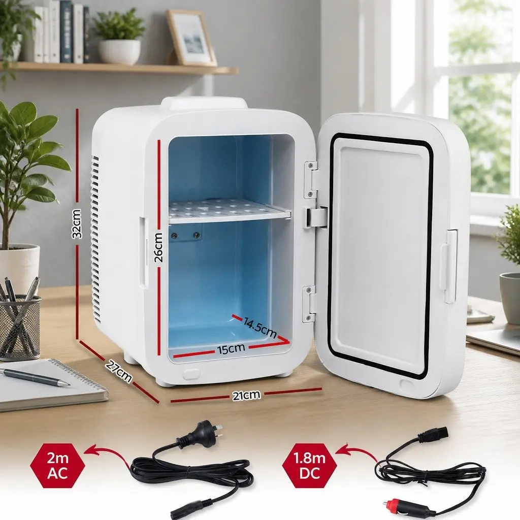 Portable Mini Fridge Dual Function Compact White 12V 220V