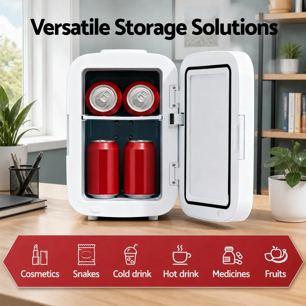 Portable Mini Fridge Dual Function Compact White 12V 220V