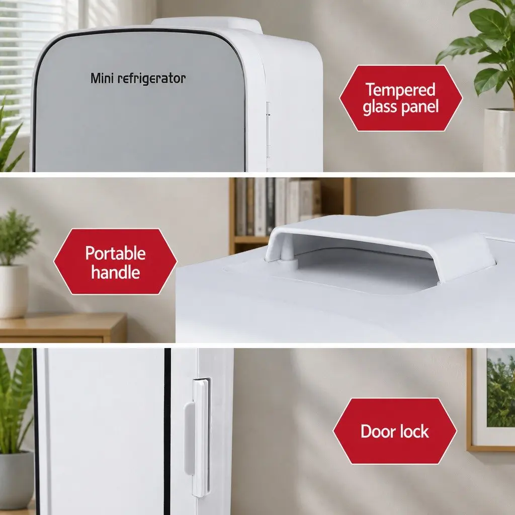 Portable Mini Fridge Dual Function Compact White 12V 220V