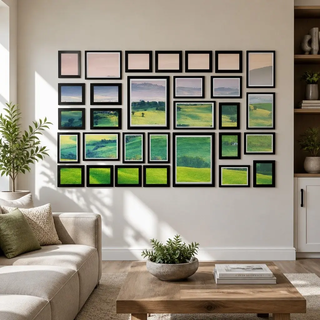 Photo Frame Set 30-Piece Black Multiple Sizes 3.5x5 4x6 5x7 8x10