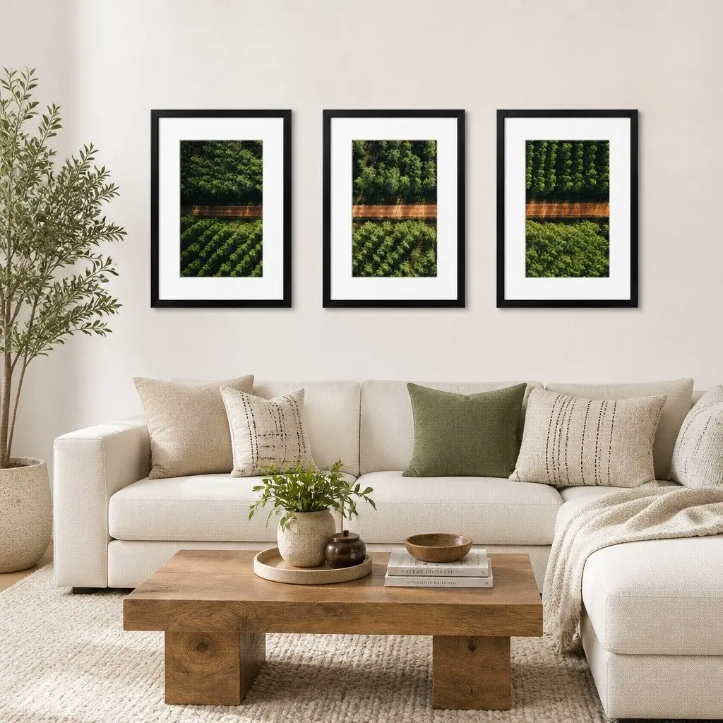 3 Piece Wall Frame Set Black Polymer Rectangle A3 Size Photo Display