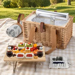 Your Ideal 4-Person Picnic Basket with Wine Table