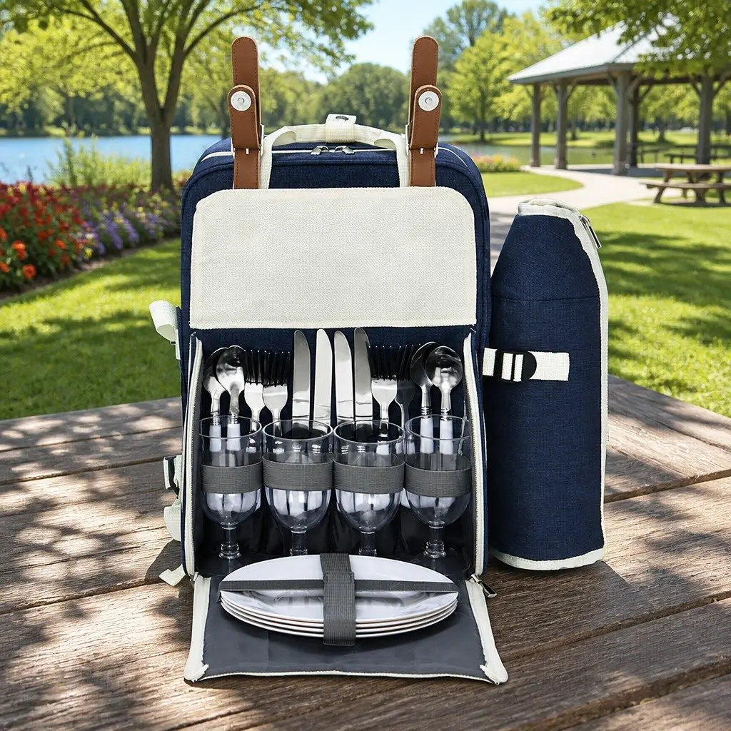 4-Person Picnic Backpack Set