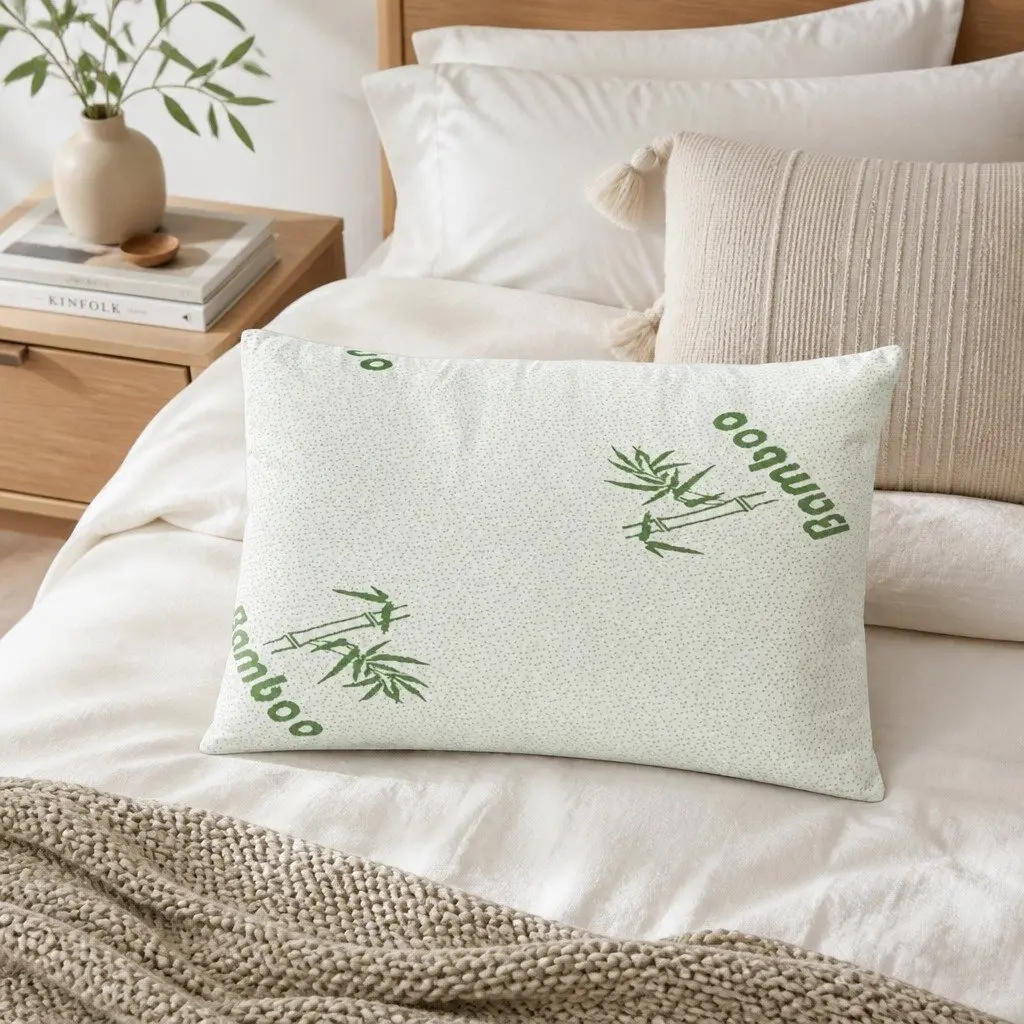 Bamboo Pillow Set 4 Pack Medium Firm and Firm White