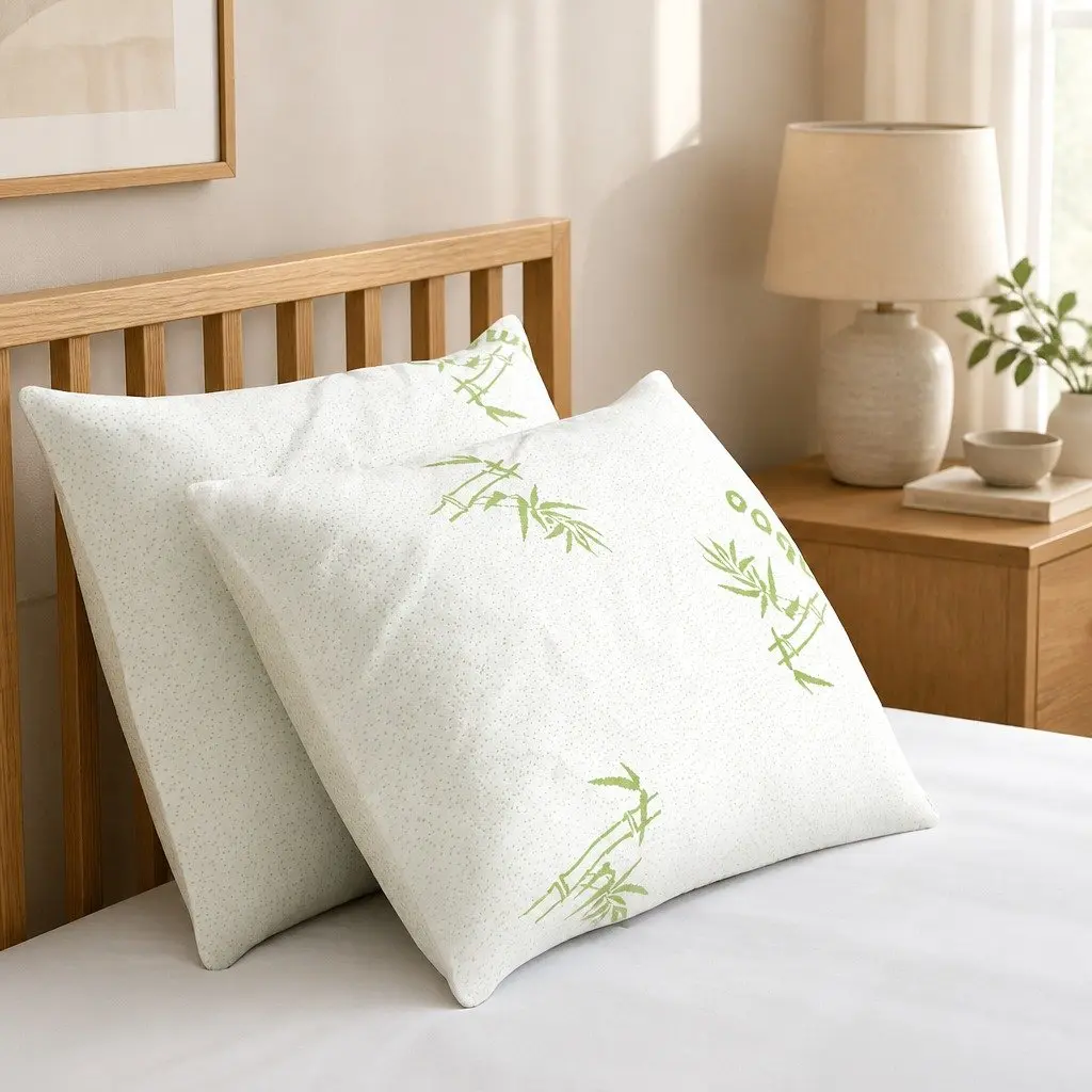 Bamboo Pillow Set 4 Pack Medium Firm and Firm White