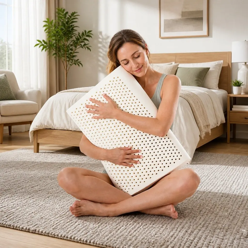 Latex Pillow Contour 2-Zone Natural Support Size 60 x 40 x 10-12cm White Twin Pack