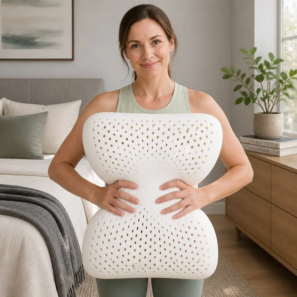 Latex Pillow Natural Support Comfort Twin Pack Size 2 White