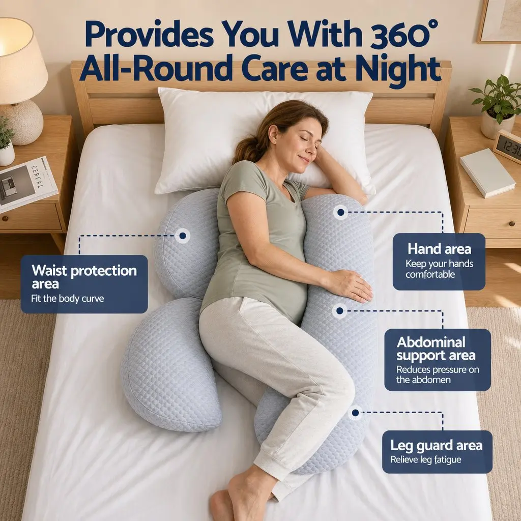 Cooling Body Pillow Adjustable Maternity Support Back Belly Hips Pregnancy