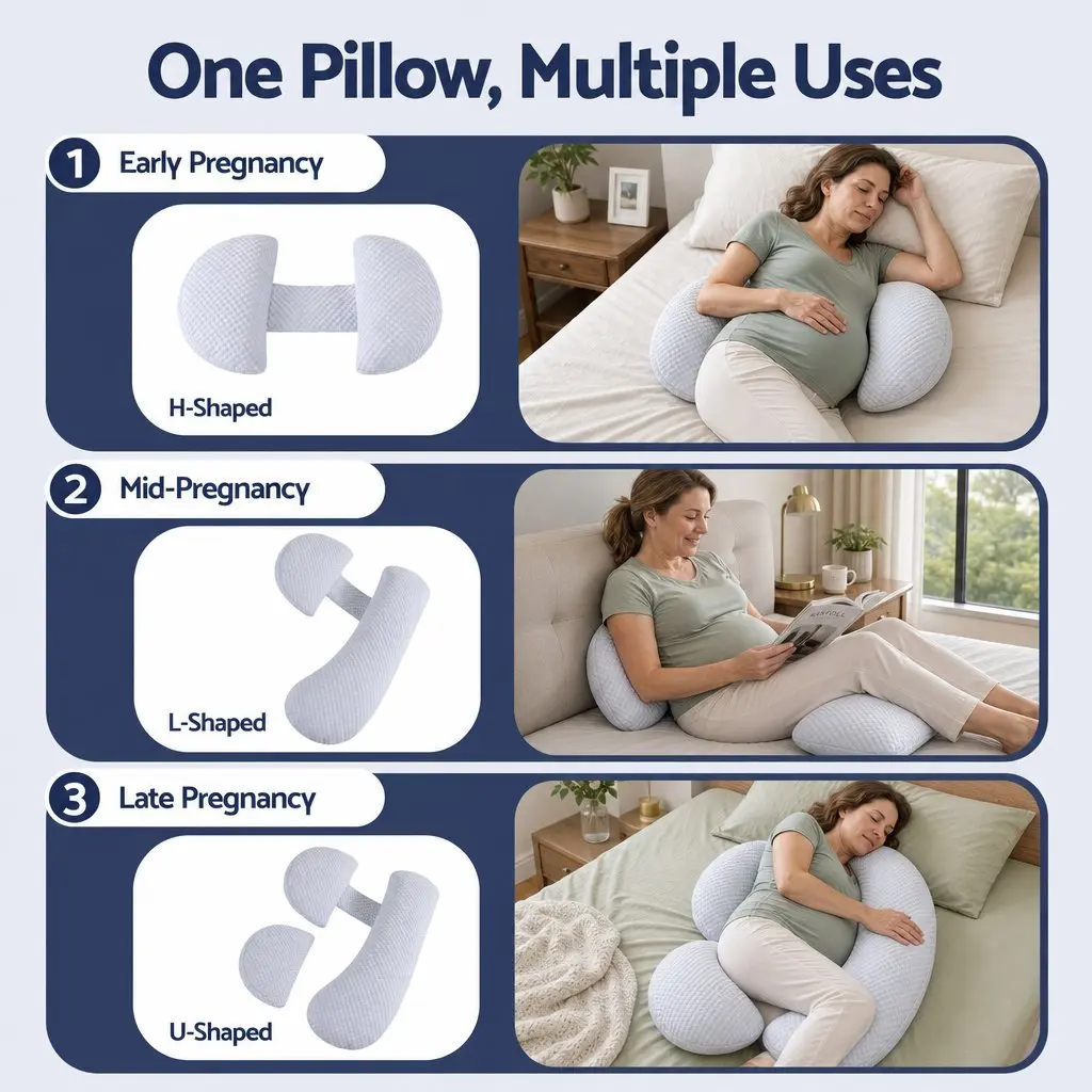 Cooling Body Pillow Adjustable Maternity Support Back Belly Hips Pregnancy